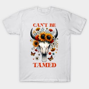 "Can't Be Tamed" Western Bull Skull T-Shirt